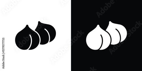 Chickpeas hummus icon symbol in black and white color. Silhouette Styles.