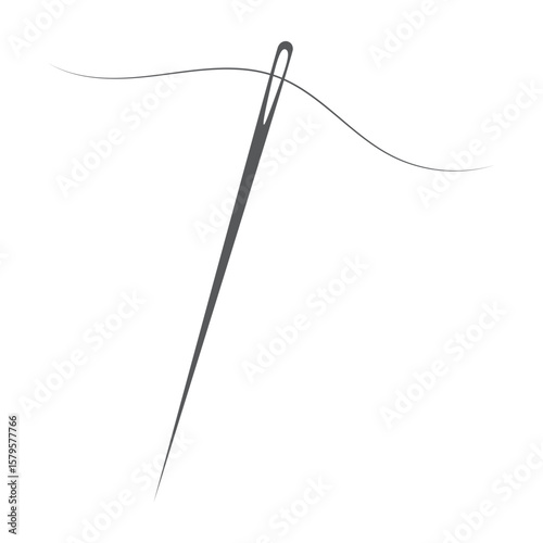 Sewing needle with thread icon set. Vector EPS 10