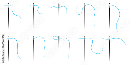 needle and thread icon. sewing needle and thread icon. vector illustration eps 10.