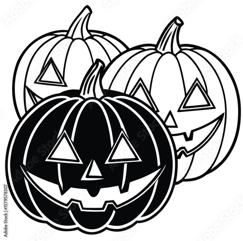 Halloween jack o lantern pumpkin glowing face