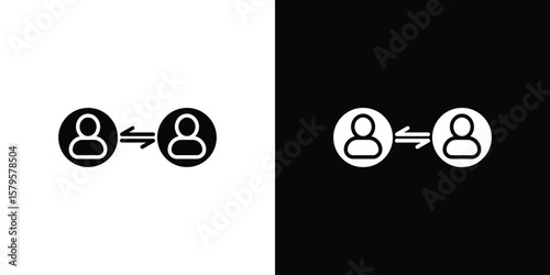 Affiliate link icon symbol in black and white color. Silhouette Styles.