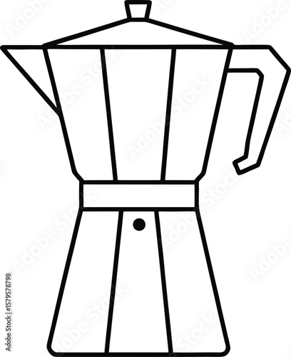 moka pot icon line art vector illustration on transparent background	