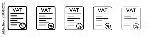 Value added tax VAT icon in web style. Vector illustration. Eps10