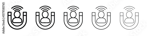 User engagement icon in web style. Vector illustration. Eps10