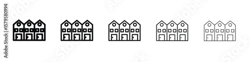 Foto Terraced Houses icon in web style. Vector illustration. Eps10