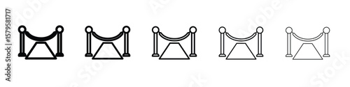 Red carpet icon in web style. Vector illustration. Eps10