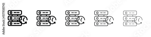 Real time data icon in web style. Vector illustration. Eps10