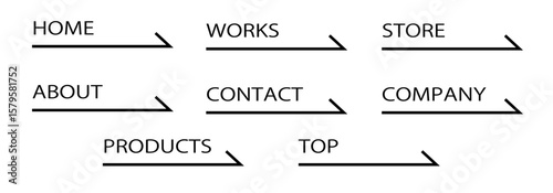 Webサイト用メニューボタン：右矢印 / Website Menu Buttons: Right Arrow