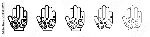 Rash hand icon in web style. Vector illustration. Eps10