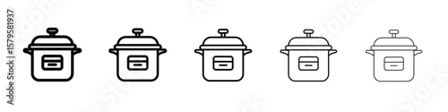 pressure cooker icon in web style. Vector illustration. Eps10