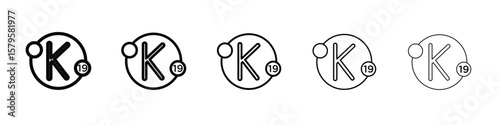 Potassium icon in web style. Vector illustration. Eps10