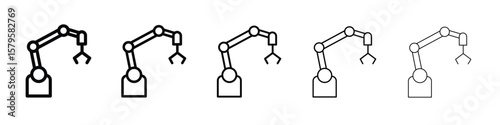 Industrial robot icon in web style. Vector illustration. Eps10