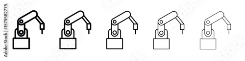 Industrial robot icon in web style. Vector illustration. Eps10