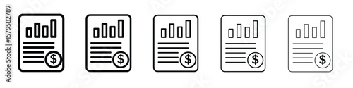 Income statement icon in web style. Vector illustration. Eps10