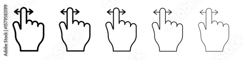 Finger control icon in web style. Vector illustration. Eps10