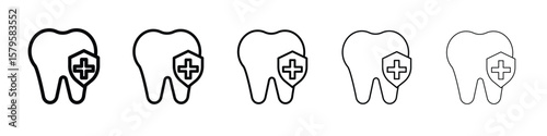 Dental insurance icon in web style. Vector illustration. Eps10