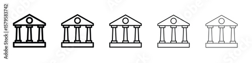 Courthouse icon in web style. Vector illustration. Eps10