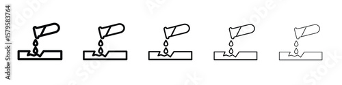 Corrosive substance icon in web style. Vector illustration. Eps10