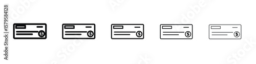 Cheque icon in web style. Vector illustration. Eps10