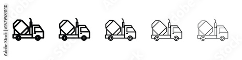 Cement truck icon in web style. Vector illustration. Eps10