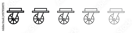 Cart trolley wheel icon in web style. Vector illustration. Eps10