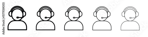 Callcenter icon in web style. Vector illustration. Eps10