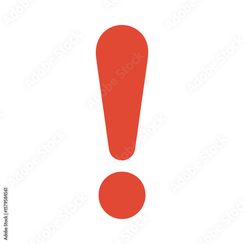 Bold red exclamation mark symbol against a clean white background