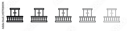 Balcony icon in web style. Vector illustration. Eps10