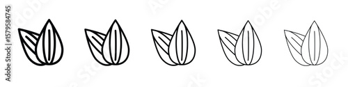 Almond icon in web style. Vector illustration. Eps10