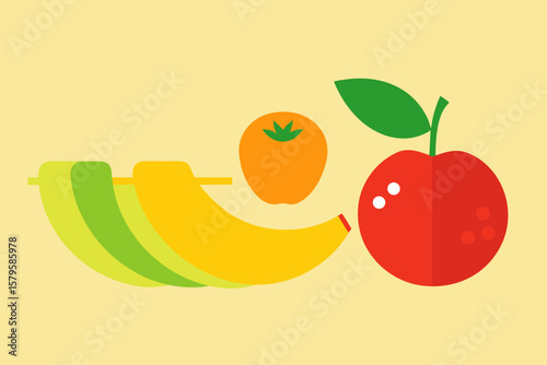 vector illustration of fruits and vegetables