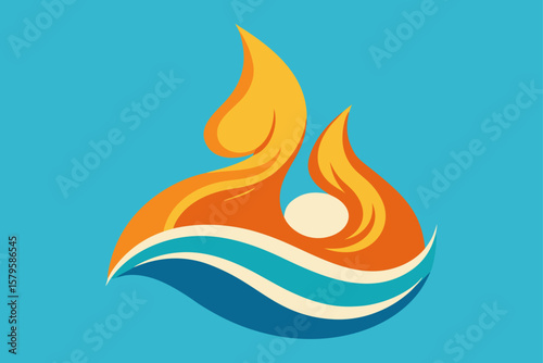 Abstract fire background vector illustration with hot flame elements and a dynamic wave design