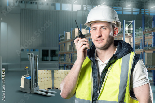 Warehouse worker in safety ...