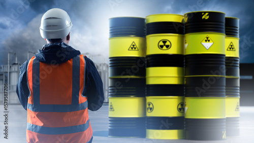 Nuclear industry. Man with ...