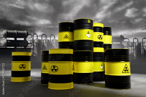 Barrels with radioactive su...