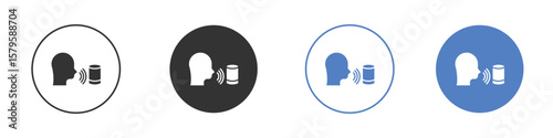 Voice control icon concept. solid style icon designs for website, app, UI.