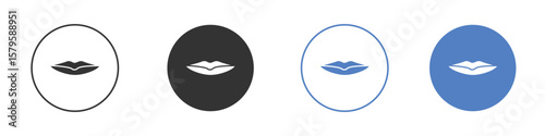 Thin lips icon concept. solid style icon designs for website, app, UI.