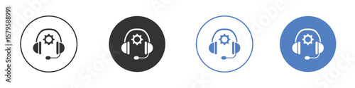 Tech support icon concept. solid style icon designs for website, app, UI.