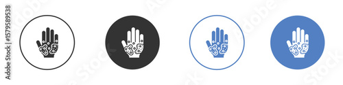 Rash hand icon concept. solid style icon designs for website, app, UI.