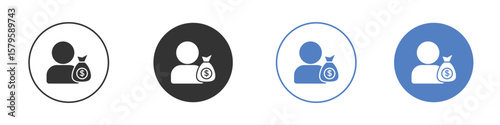 Personal loan icon concept. solid style icon designs for website, app, UI.