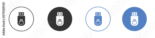 Pendrive security icon concept. solid style icon designs for website, app, UI.