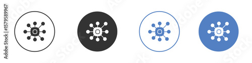 Multi channel icon concept. solid style icon designs for website, app, UI.