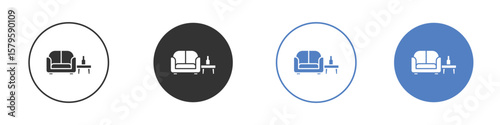 Lounge icon concept. solid style icon designs for website, app, UI.