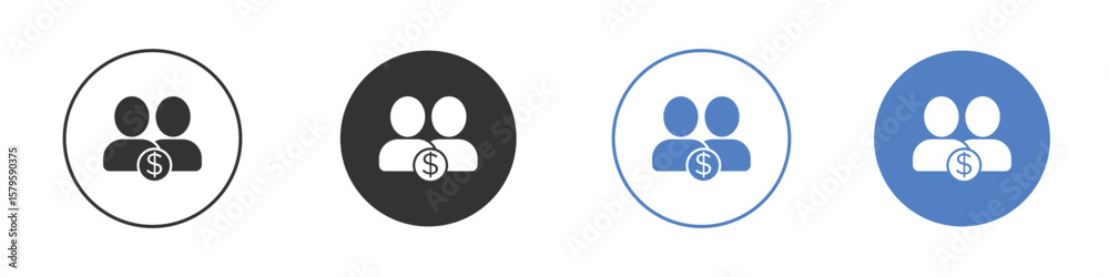 Fototapeta premium Joint account icon concept. solid style icon designs for website, app, UI..