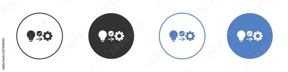 Fototapeta premium Implementation icon concept. solid style icon designs for website, app, UI.