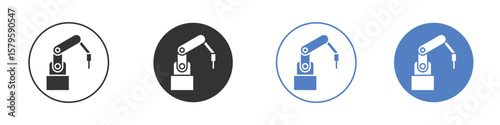 Industrial robot icon concept. solid style icon designs for website, app, UI.