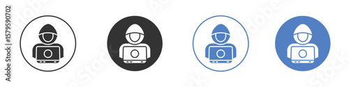 Hacker icon concept. solid style icon designs for website, app, UI.