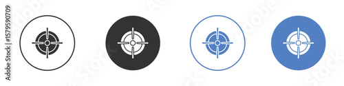 Gun target icon concept. solid style icon designs for website, app, UI.