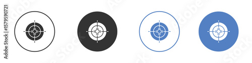 Gun target icon concept. solid style icon designs for website, app, UI.