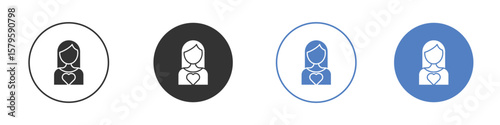 Girlfriend icon concept. solid style icon designs for website, app, UI.
