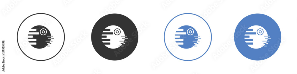 Death star icon concept. solid style icon designs for website, app, UI.